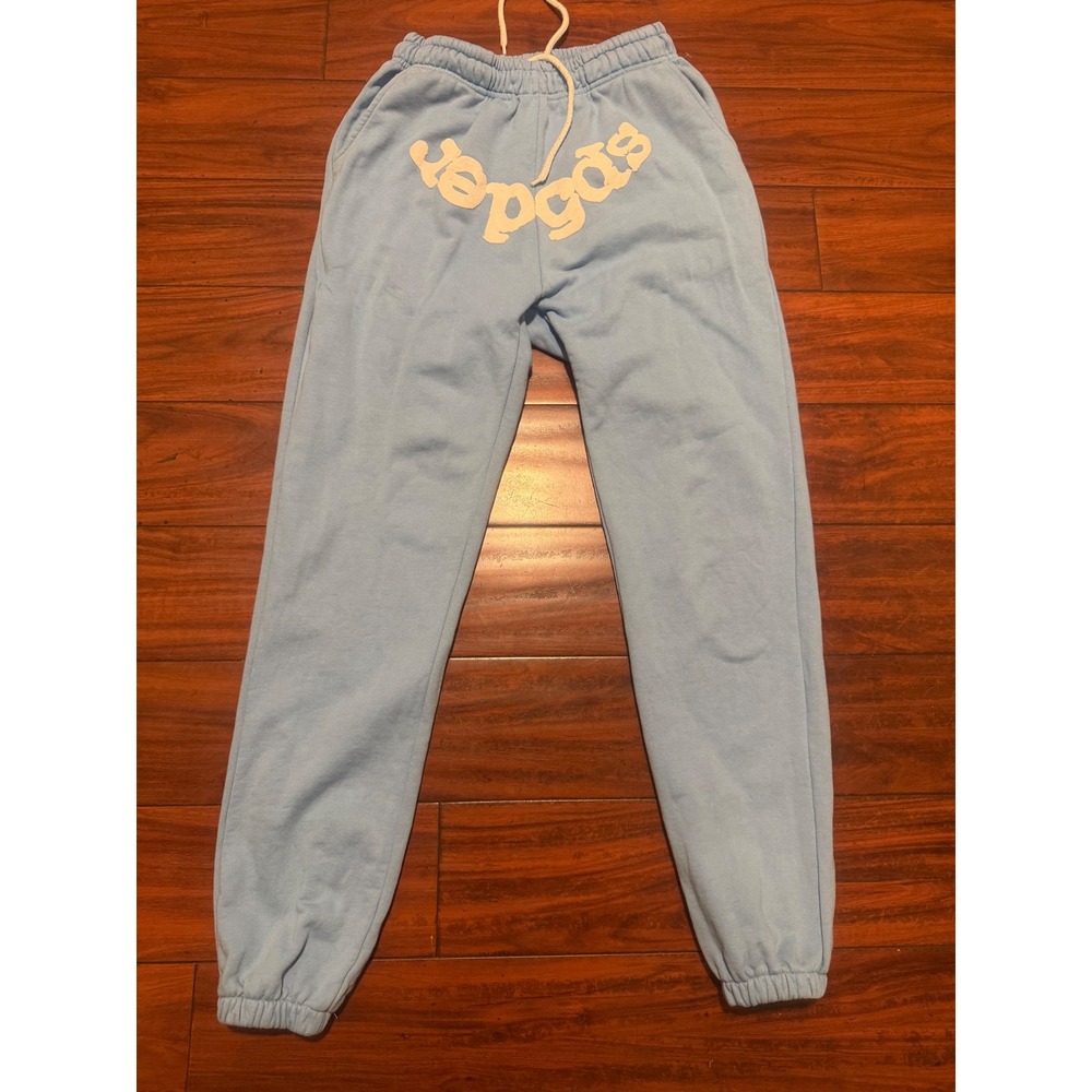 Spider Mens Light Blue Sweatpants Joggers Streetwear SZ small